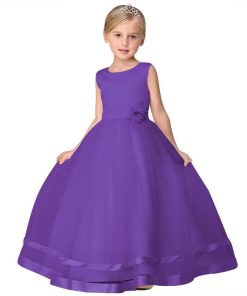 VESTIDO LARGO CON CINTURON DE FLORES