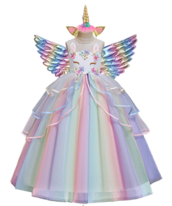 DISFRAZ UNICORNIO CON ALAS Y CINTILLO