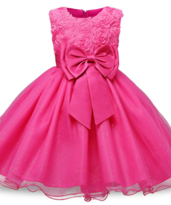 VESTIDO EN ORGANZA CON FLORES