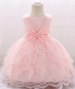 VESTIDO DE ORGANZA Y ENCAJE