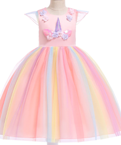 DISFRAZ DE UNICORNIO, VESTIDO, CORONA Y ALAS