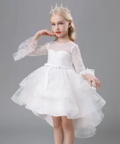 VESTIDO CORTO ALTA COSTURA CON MANGA