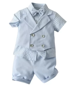 CONJUNTO CAMISA ,CHALECO SIN MANGA,HUMITA Y PANTALÓN CORTO